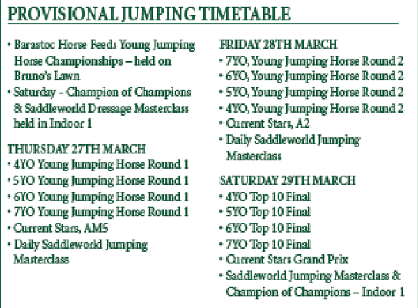 Jumping Timetable